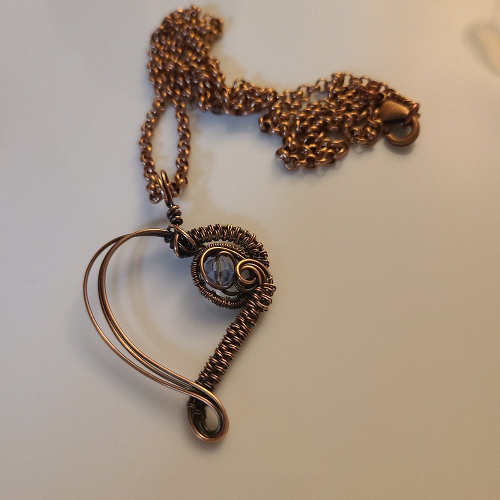 Heart Pendant - Lavender Crystal